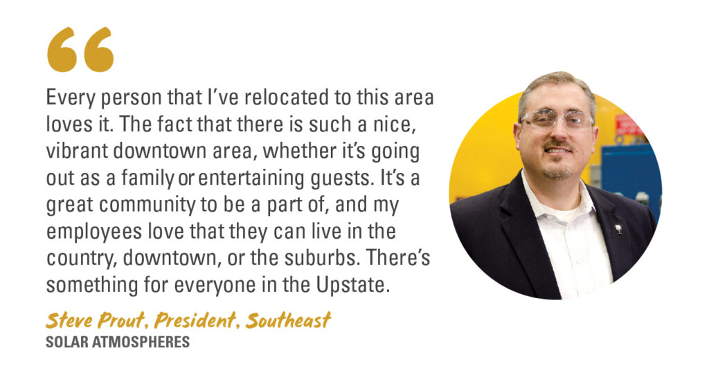 Industry leader quote about how "there's something for everyone in the Upstate."