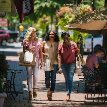 Women shopping in downtown Spartanburg SC